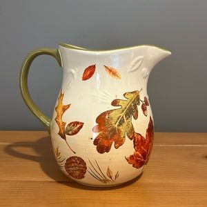 Longaberger Pottery Woven Traditions Fall Foliage Large Pitcher